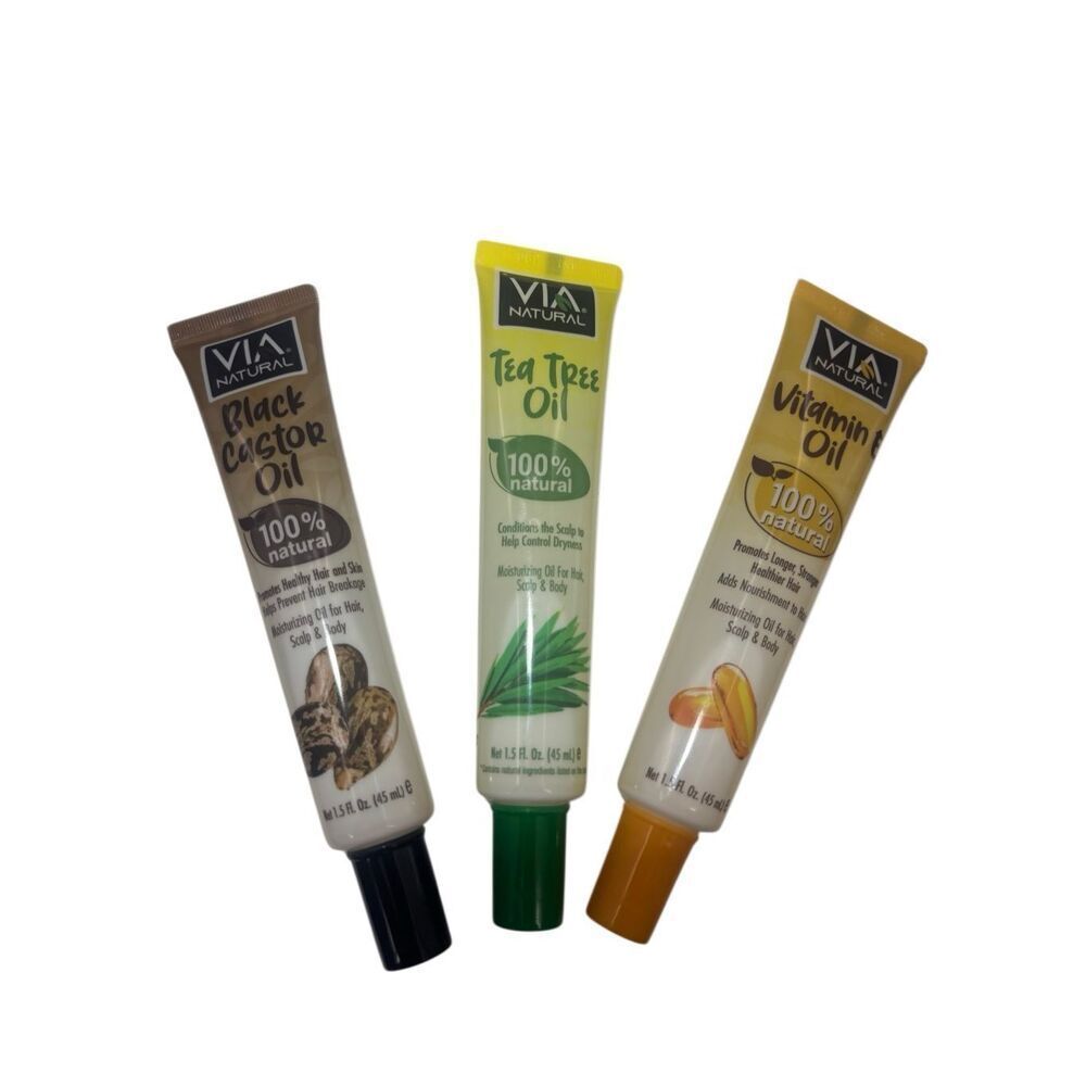 Via Natural Hair & Skin Oils – 3 Pack